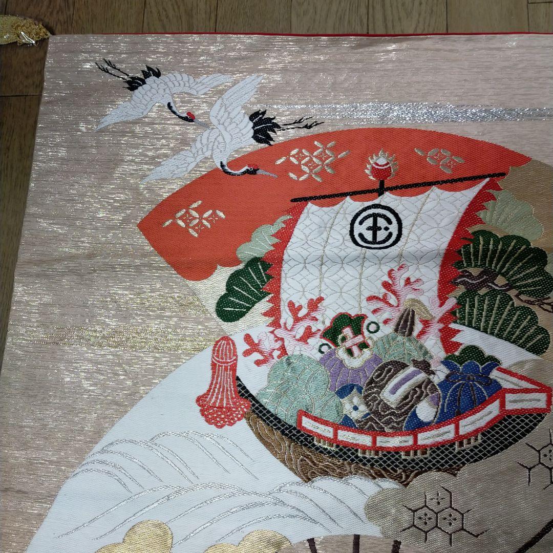 1735蔵出し　アンティーク末広がり家の繁栄小槌金運アップ縁起物の特大袱紗