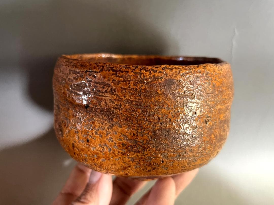 茶碗■大樋 飴釉 朝山 江戸期 お茶道具 古美術 時代物 骨董品■