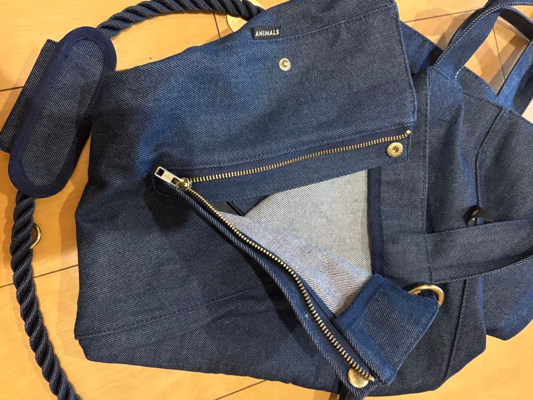 ペット用デニムキャリーバッグ ロープ付 ブランドFound My Animal
