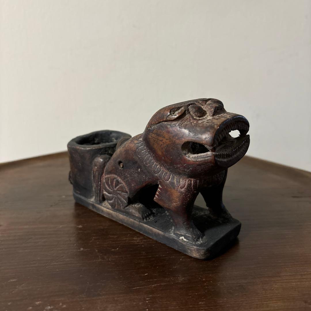 李朝墨壺　アンティーク　韓国骨董　狛犬　招き猫　福助　古美術　朝鮮古美術　木工品