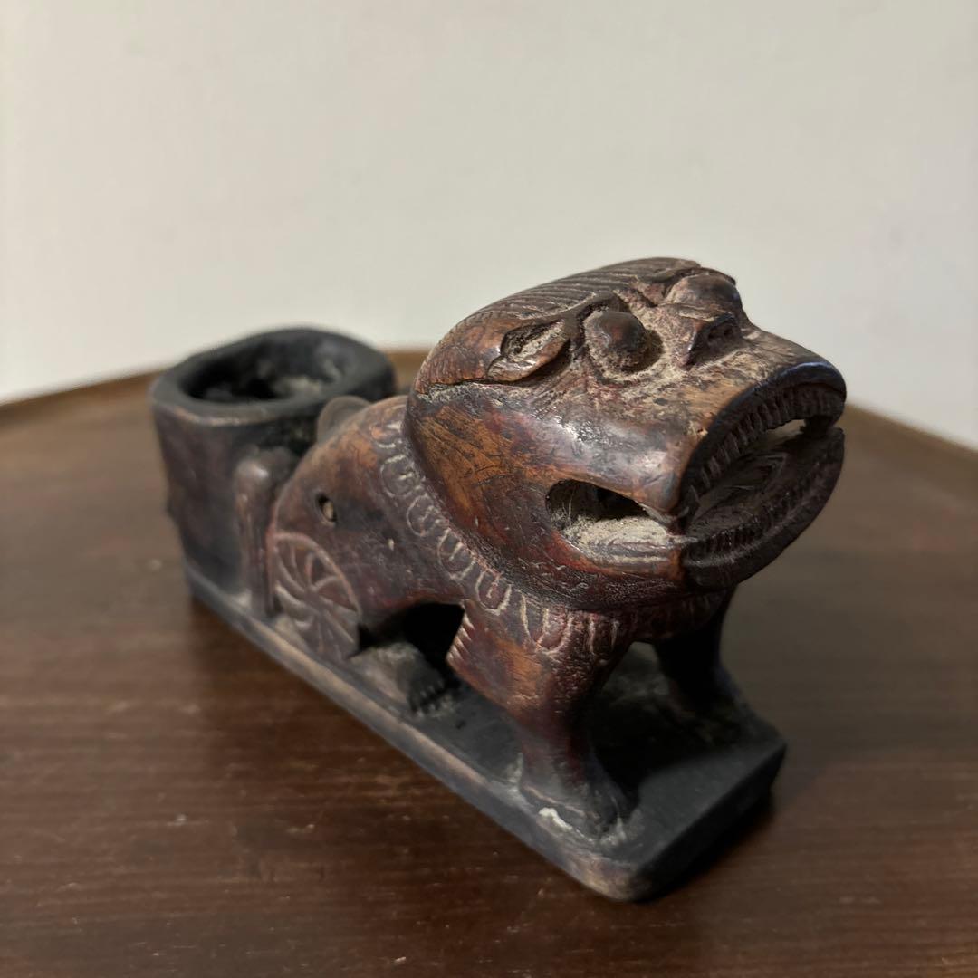 李朝墨壺　アンティーク　韓国骨董　狛犬　招き猫　福助　古美術　朝鮮古美術　木工品