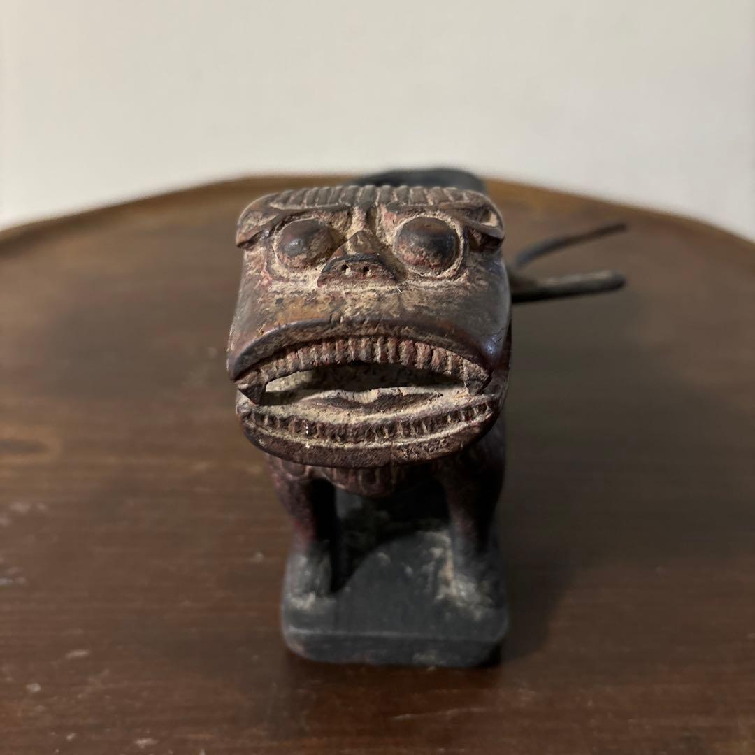 李朝墨壺　アンティーク　韓国骨董　狛犬　招き猫　福助　古美術　朝鮮古美術　木工品