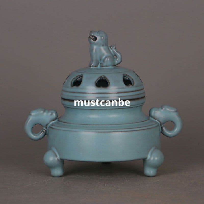 中国 汝窯 青磁 香炉 陶器 陶芸 香道具 仏具 青釉