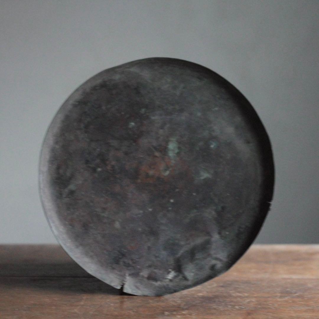 緑青が出た 古い 銅 トレイ 独酌盆 古道具 アンティーク 古美術