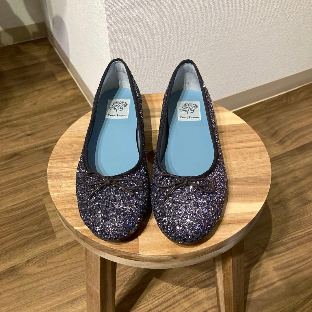 バレエ glitter ballet shoes / steel
