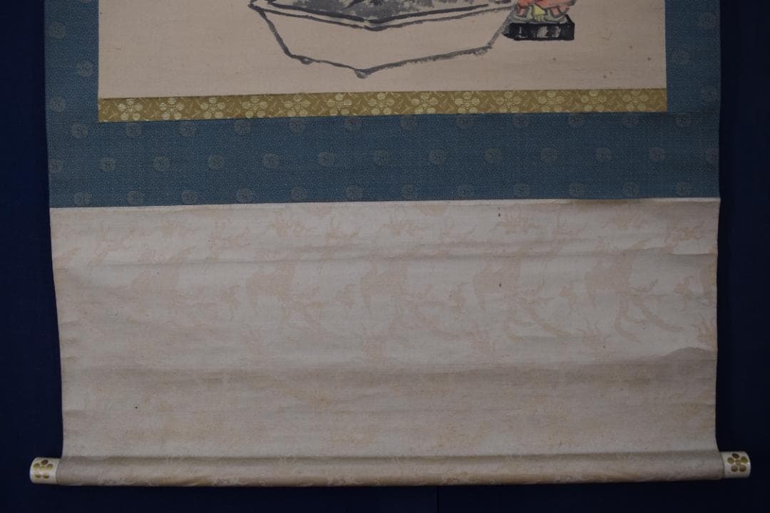 【真作】鈴木松年/雛之図/老梅鉢図/掛軸☆宝船☆Z-312