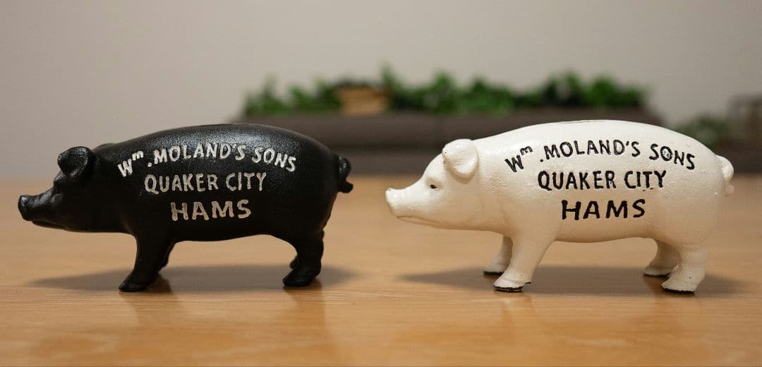 【2個セット】Hams PIG BANK ハムズバンク　アンティーク　貯金箱