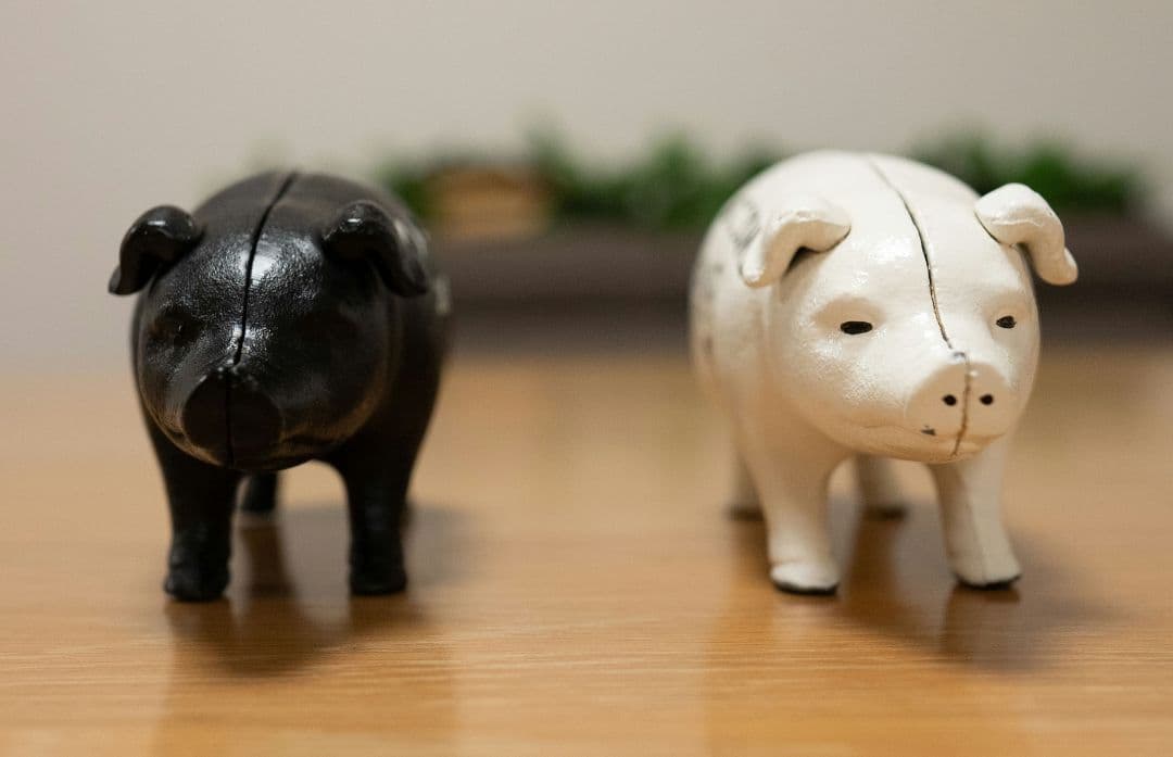 【2個セット】Hams PIG BANK ハムズバンク　アンティーク　貯金箱