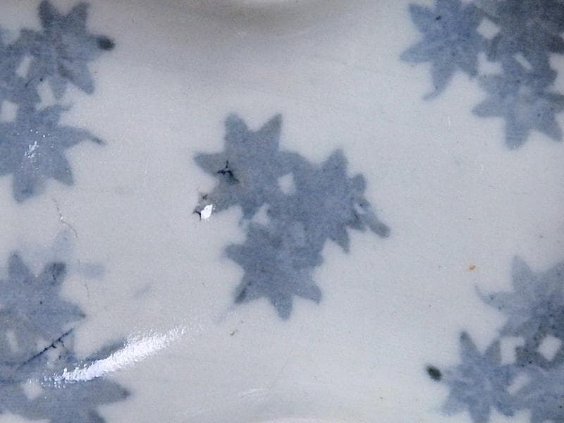 古伊万里　コンニャク印判　紅葉の図　糸巻形変形皿　江戸期　B008AS-CXe