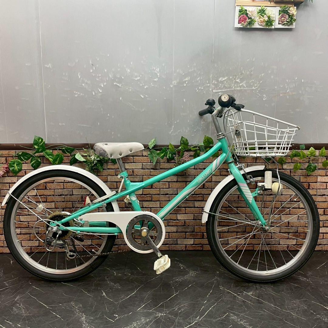 【108】子供用自転車 子供車 GIRLS LABO グリーン 22インチ