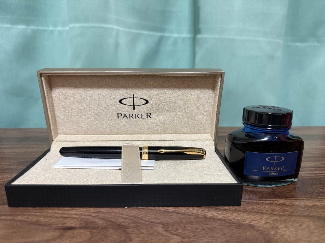 パーカー K18万年筆 ソネット F (細字) ボトルインク付き