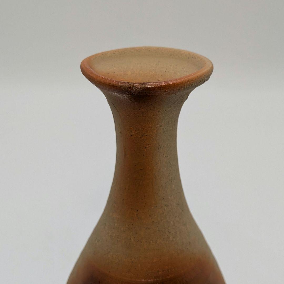 岡山県重要無形文化財 山本出 備前焼 緋襷一輪花入 用心箱 花瓶 花器 一輪挿し