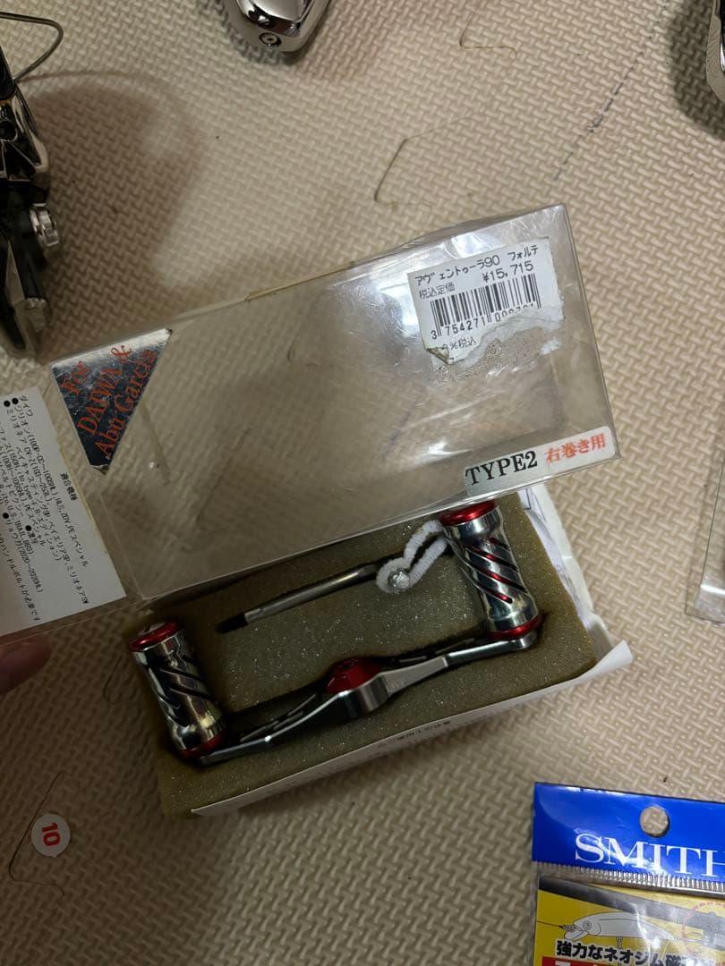 TYPE2 スピニングリールパーツ シルバー/レッドlivre