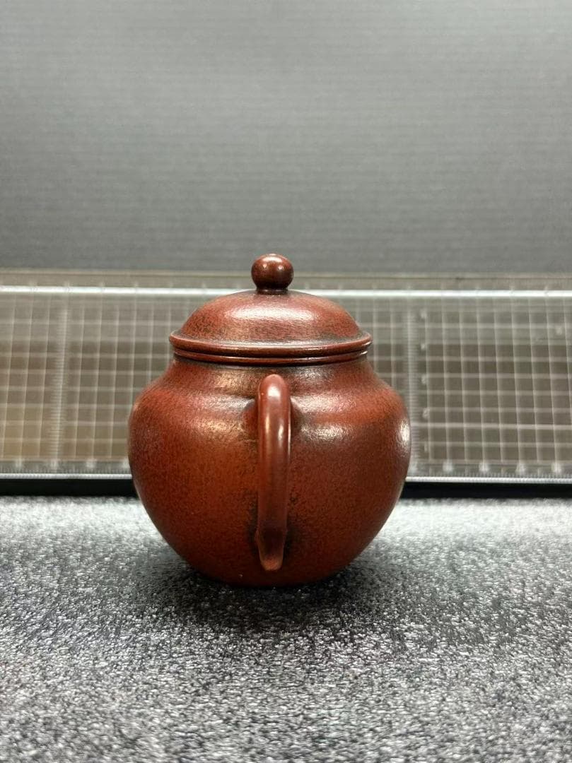 【孟臣 底款 刻漢詩 日色冷青松】紫砂壷 朱泥 段泥 煎茶道具 急須 単孔口