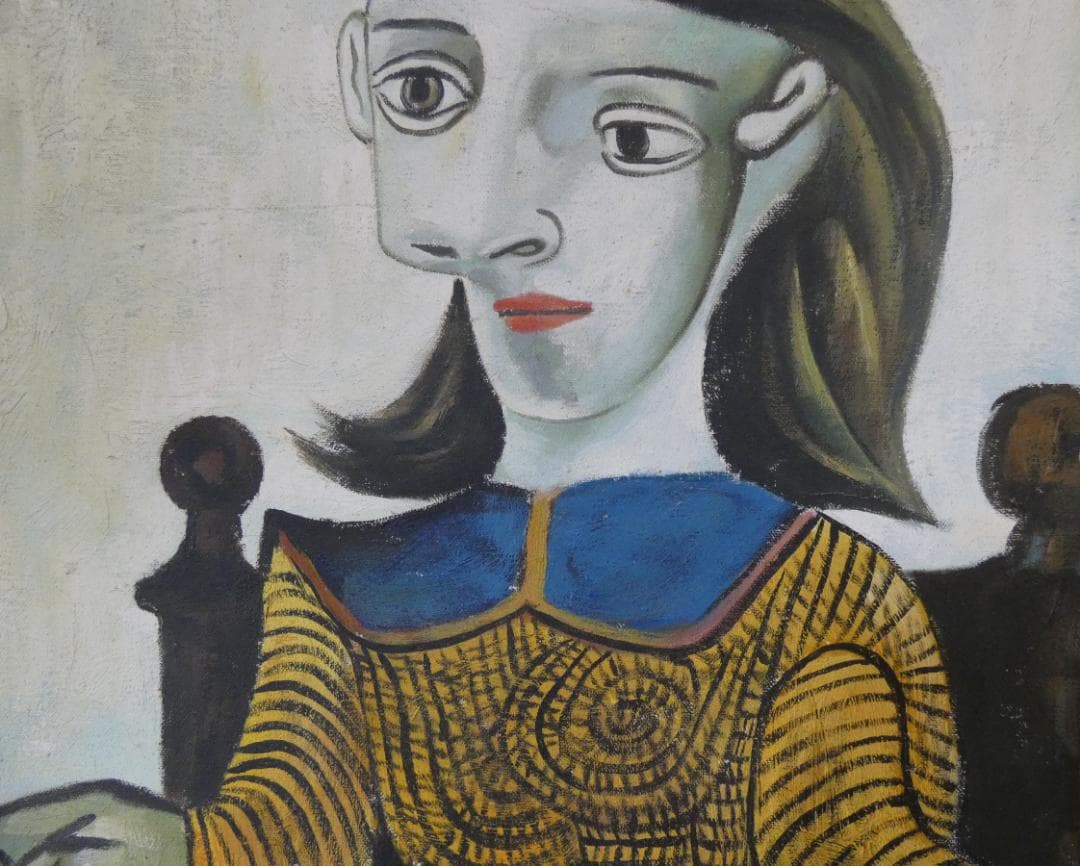 油絵 パブロ・ピカソ 【人物】手描き 肉筆 F8 額付き