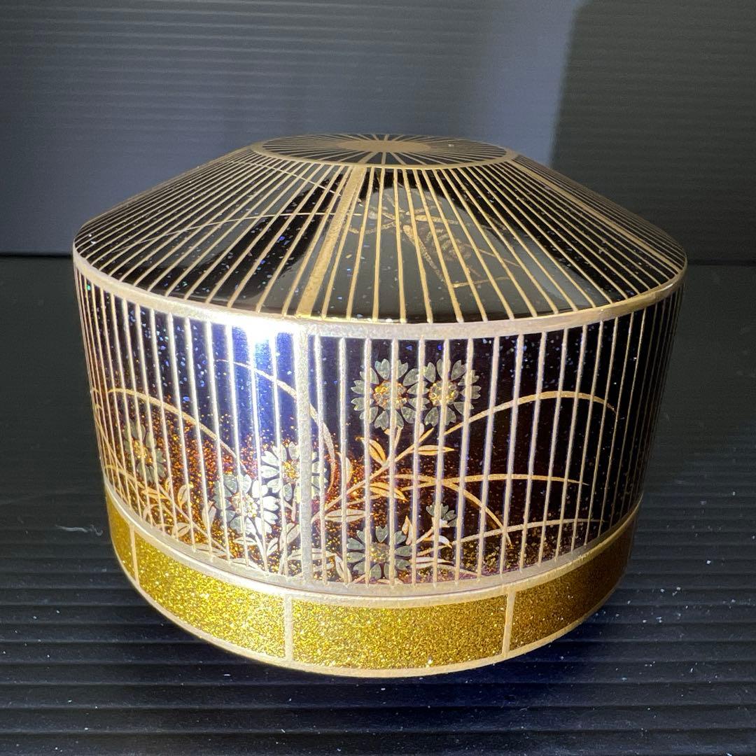 輪島塗名工　代田和哉　虫籠形香合　鈴虫蒔絵　共箱　東Y7-0725⭐︎2Fトトヒサ