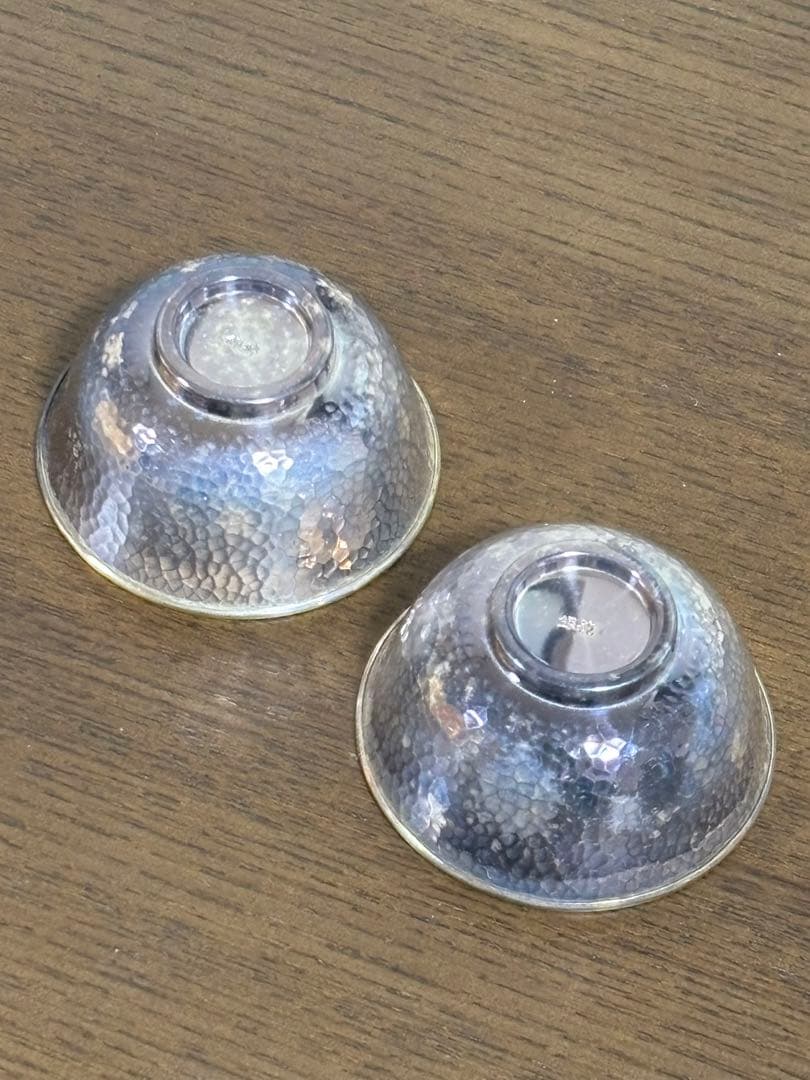 純銀　silver 刻印　酒器　盃　二客組