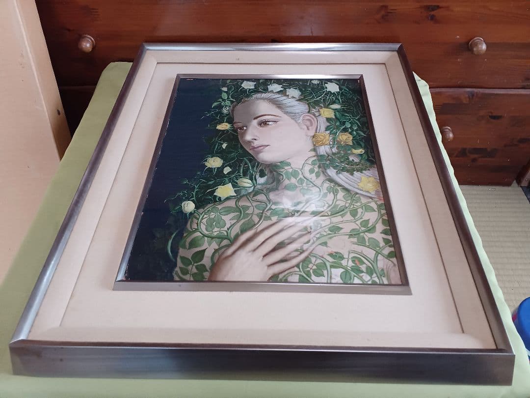 藤野一友（中川彩子）　「妖精」　油彩F6　シュルレアリスム　幻想　夭折画家　希少