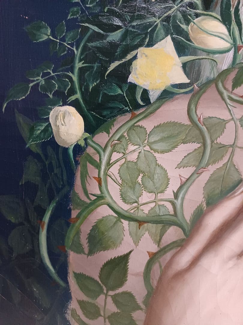 藤野一友（中川彩子）　「妖精」　油彩F6　シュルレアリスム　幻想　夭折画家　希少