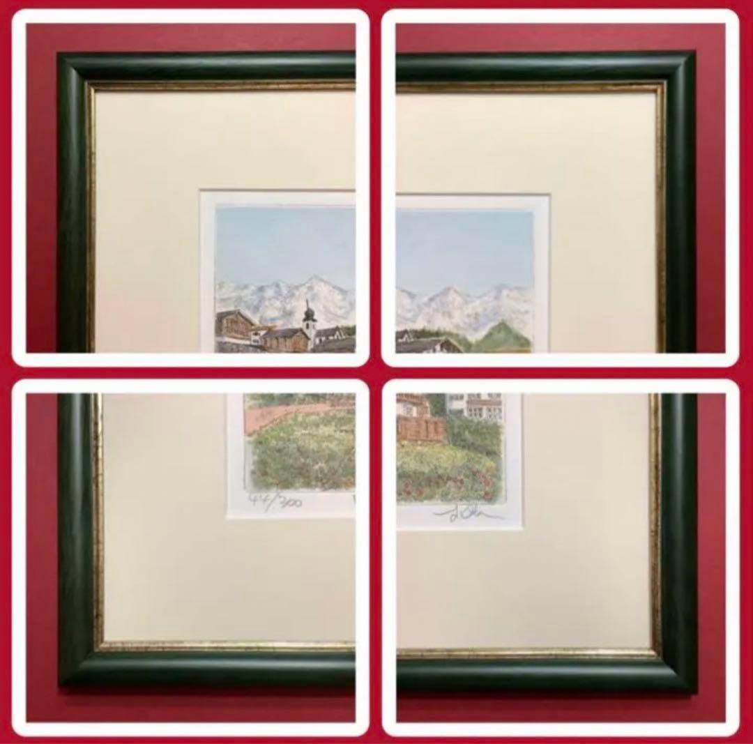 絵画・額縁・版画・織田 義郎・新品未使用・リーイン(スイス)・エッチング・美術品