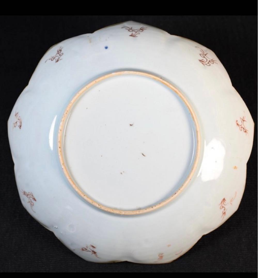 中国古美術品　清の雍正時代　粉彩花文皿　本物保証