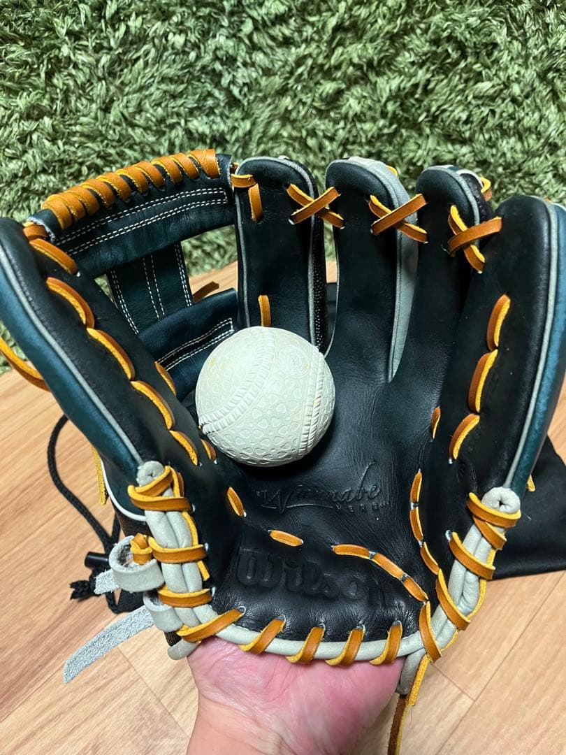 ウィルソン ワナビーヒーローデュアル 軟式内野手用86型 ブラックSS×グリーン