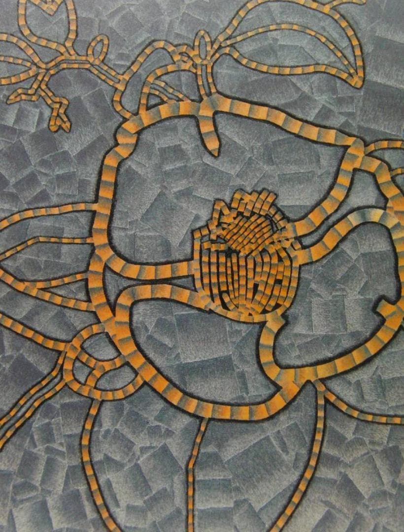 伊庭新太郎、【黒い椿】、希少な画集画、新品高級額・額装付、状態良好