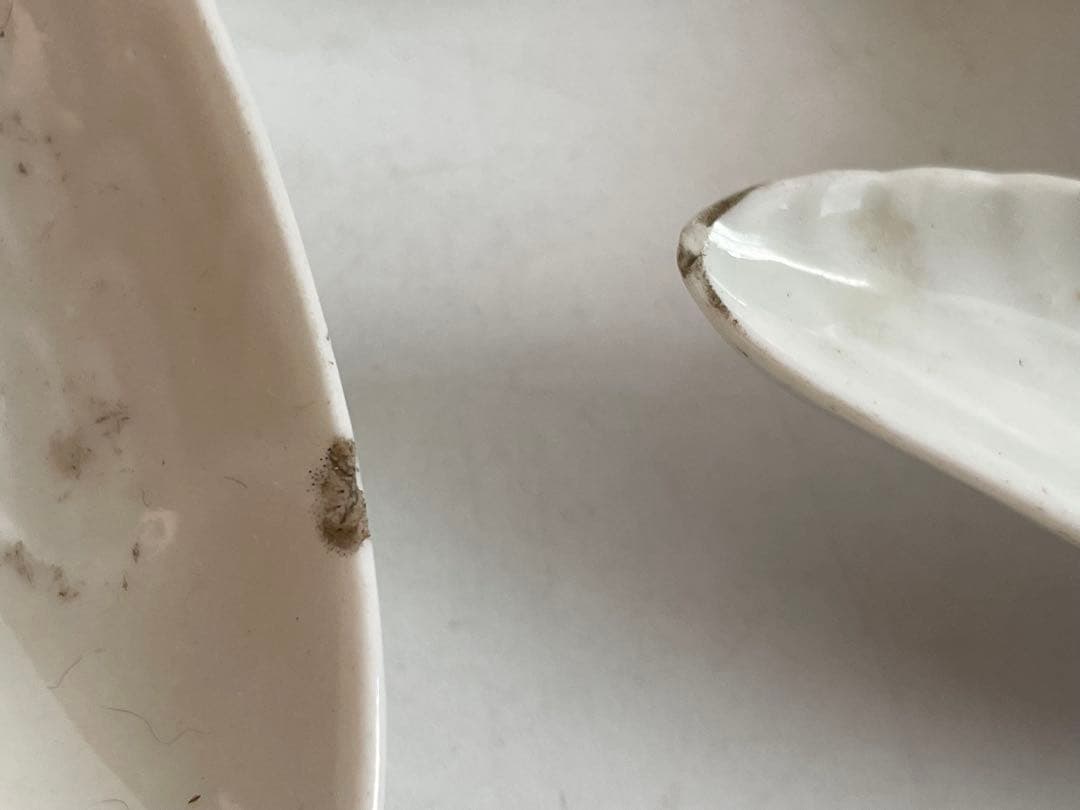 骨董　アンティーク　古伊万里　白磁　鳥形　小皿　変形皿　小鳥　白磁皿　5枚