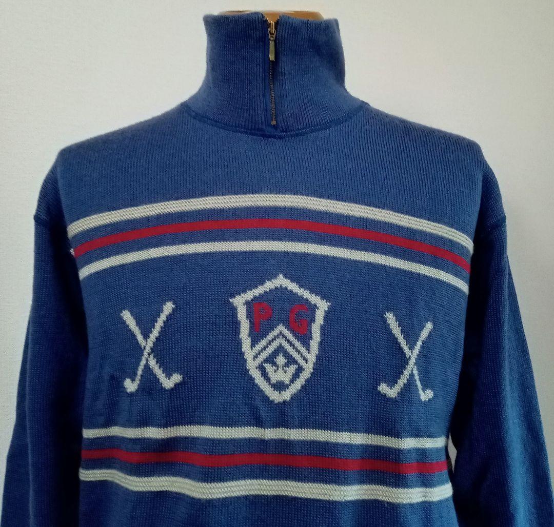 未使用パーリーゲイツ　ハイネックセーター　サイズＬ　日本製　冬プレーも温かい衿元