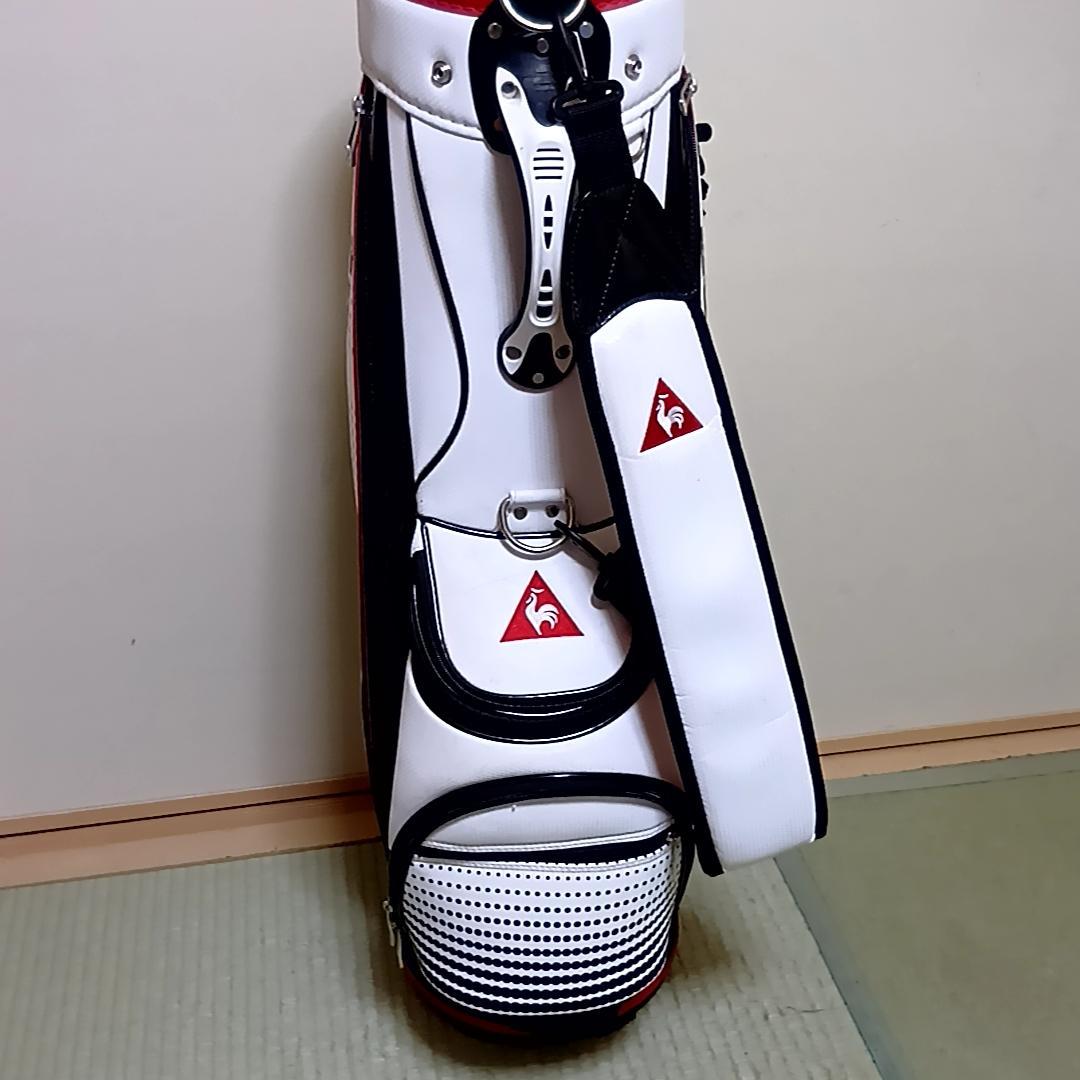 ルコック 軽量キャディバッグ 9型　QQBPJJ06 ビッグロゴ　ホワイト