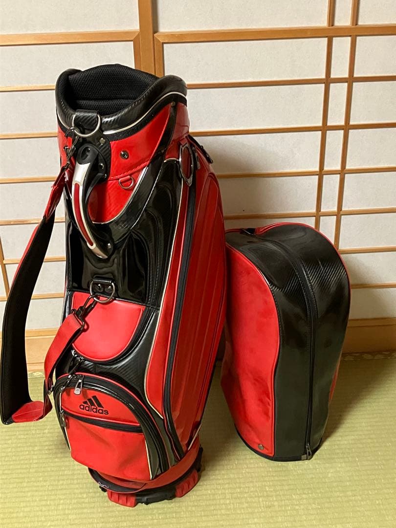 adidas キャディバッグ レッド・ブラック