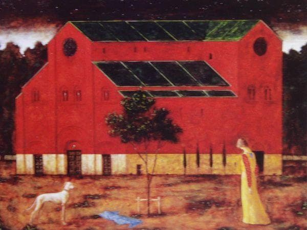 吉岡正人、【夜が降りてくる】、希少な額装用画集より、新品額装付