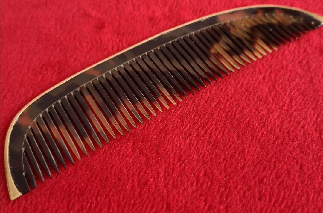 アンティーク 希少 櫛 K18 本鼈甲 18金 1920s ホールマーク 刻印