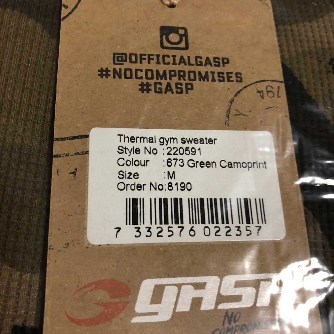 gasp サーマルジムスウェット　グリーンカモ　M