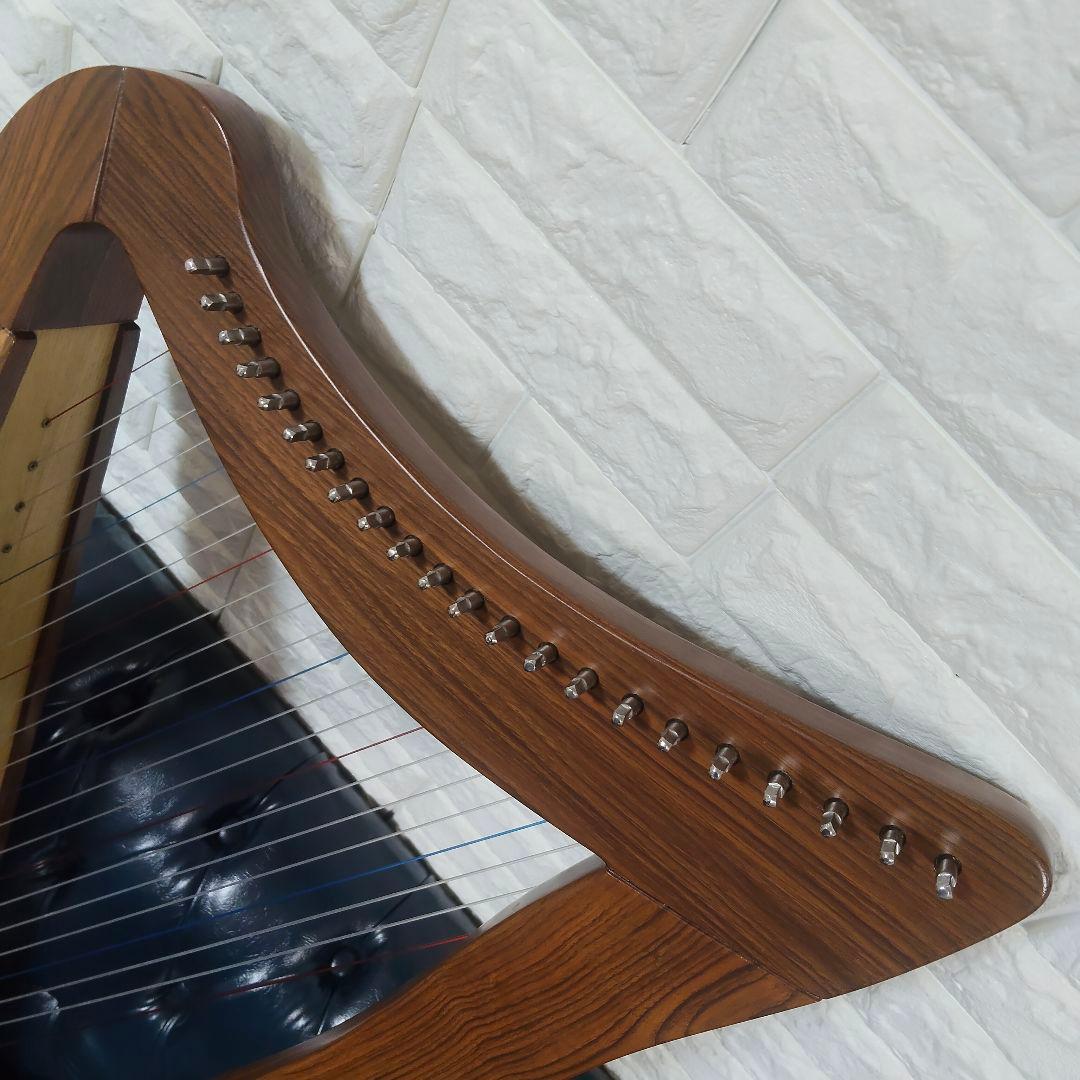 【美品】22弦 スモールハープ（アイリッシュスタイル） ケース・付属品付き 木製