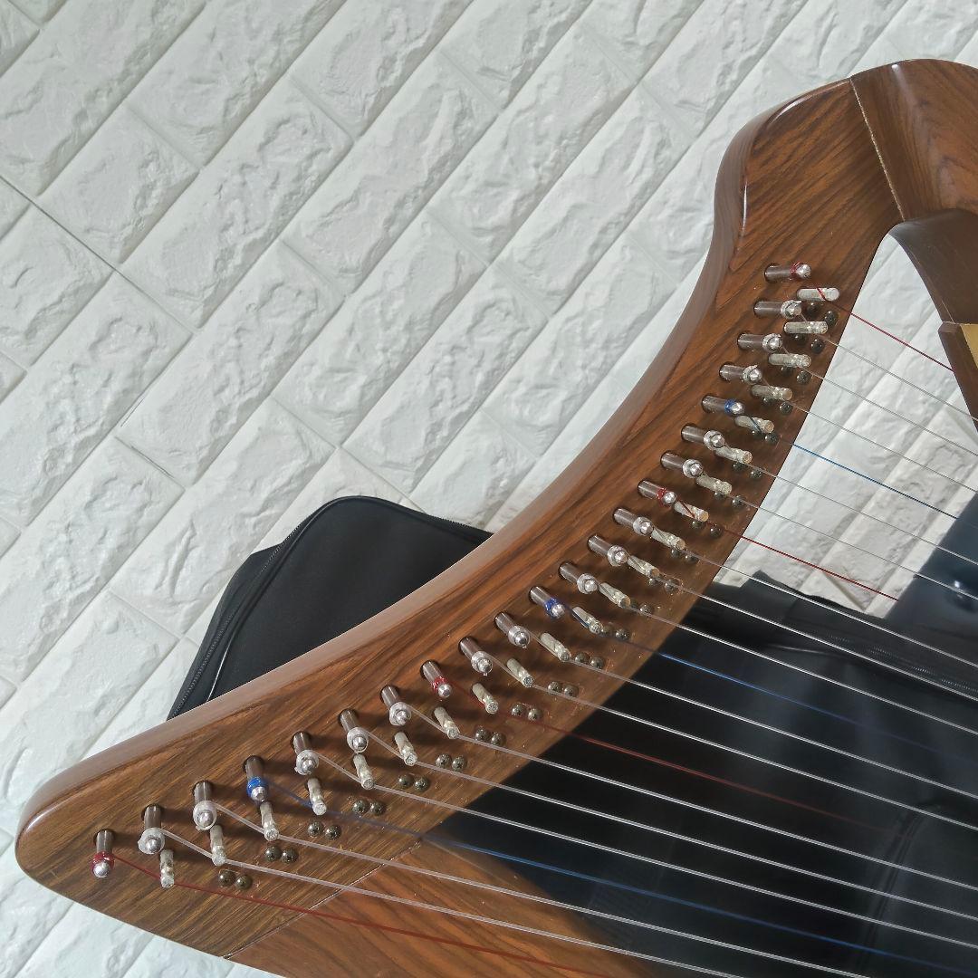 【美品】22弦 スモールハープ（アイリッシュスタイル） ケース・付属品付き 木製