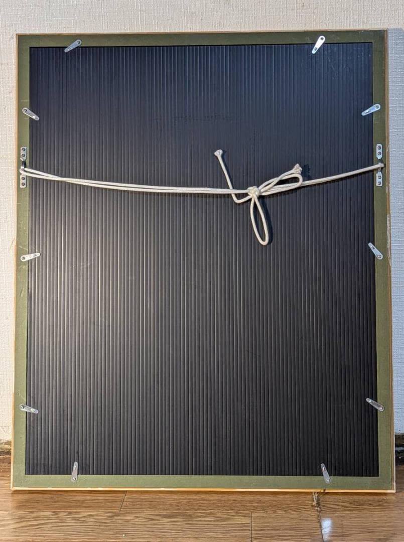 【模写】絵画　藤田嗣治　アクリル画　乳白色の裸婦と猫のいる幻想的構図　W58