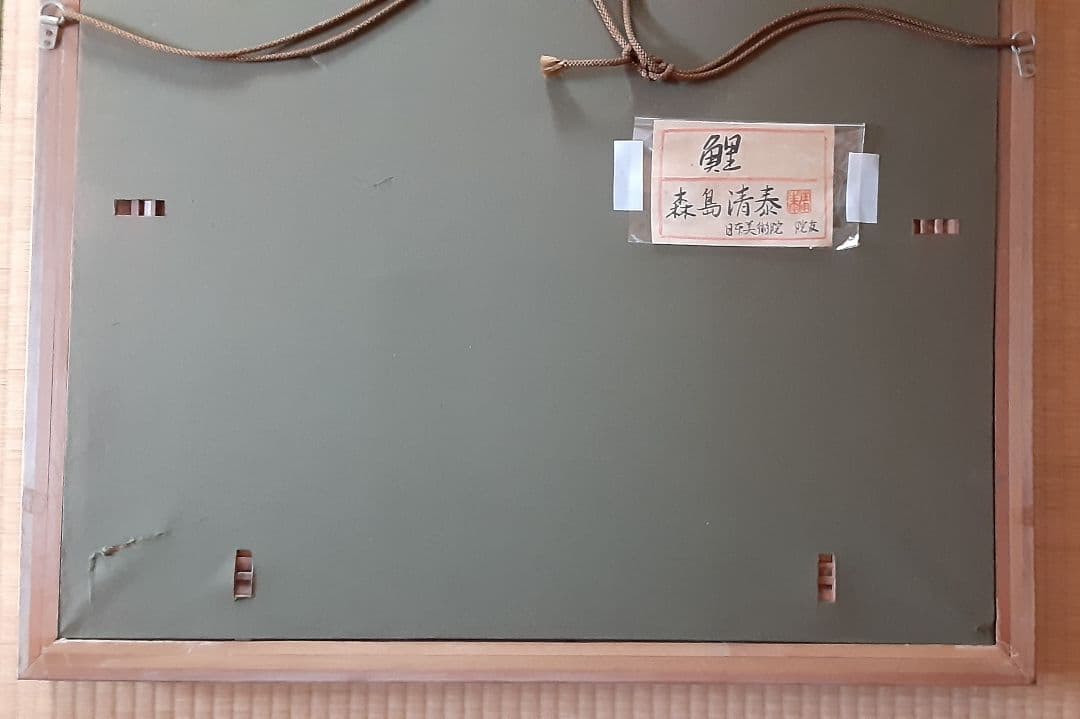 日本画　森島 清泰 　鯉　肉筆紙本