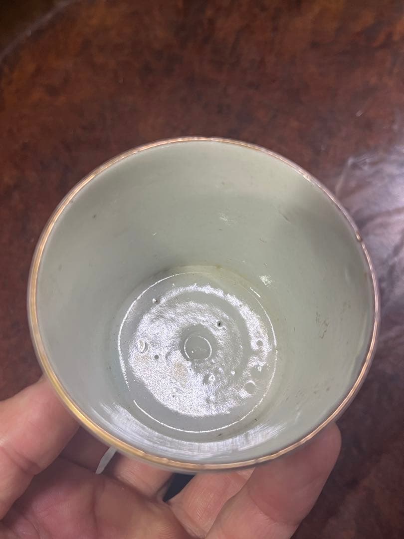 古伊万里　無傷完品　鮎　色絵　流水　そば猪口　蕎麦猪口　双魚