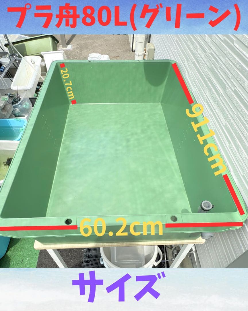 メダカ容器オーバーフロー加工トロ舟80L5個セット プラ舟 NVボックス メダカ