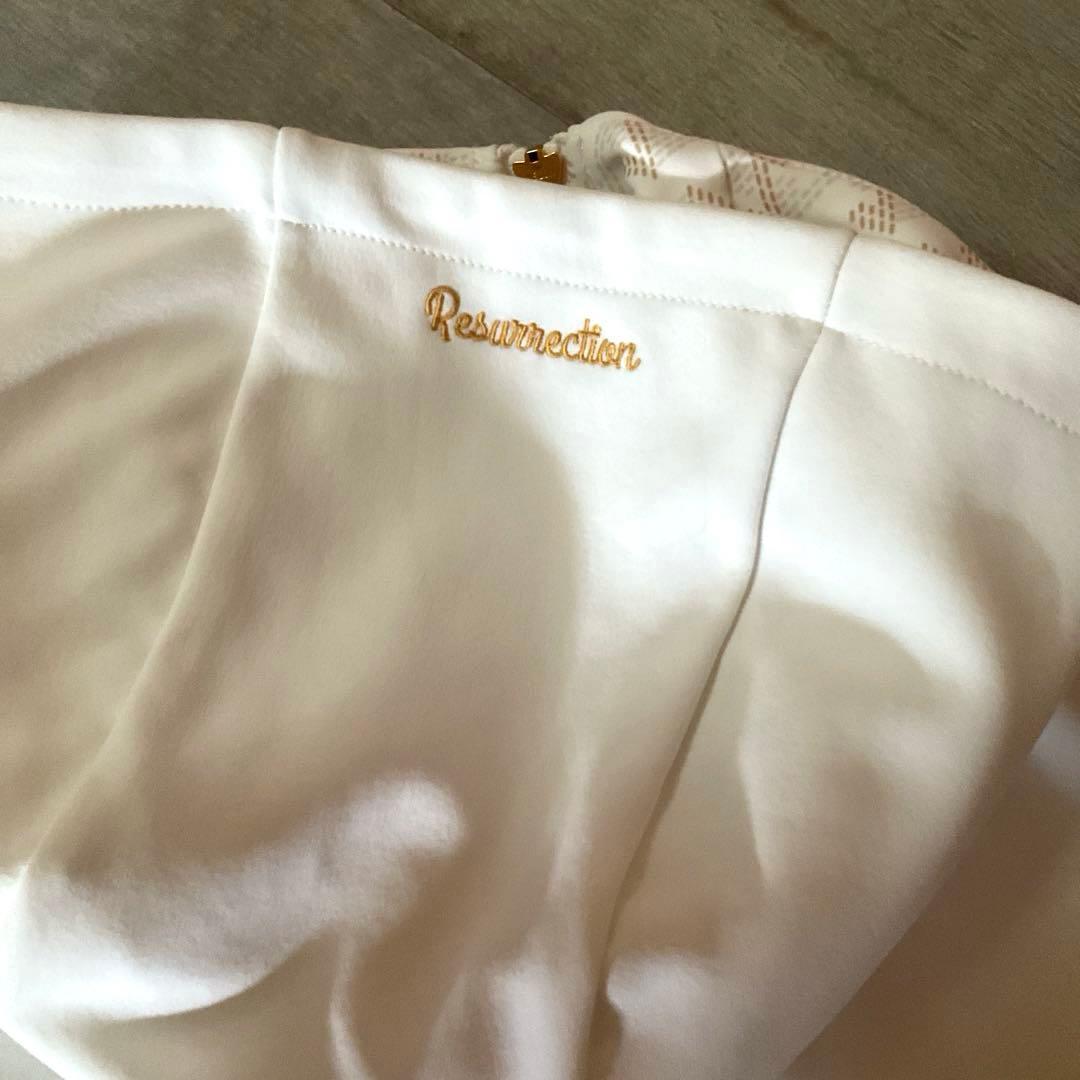 極美品Resurrection ホワイトフード付ジップパーカーM