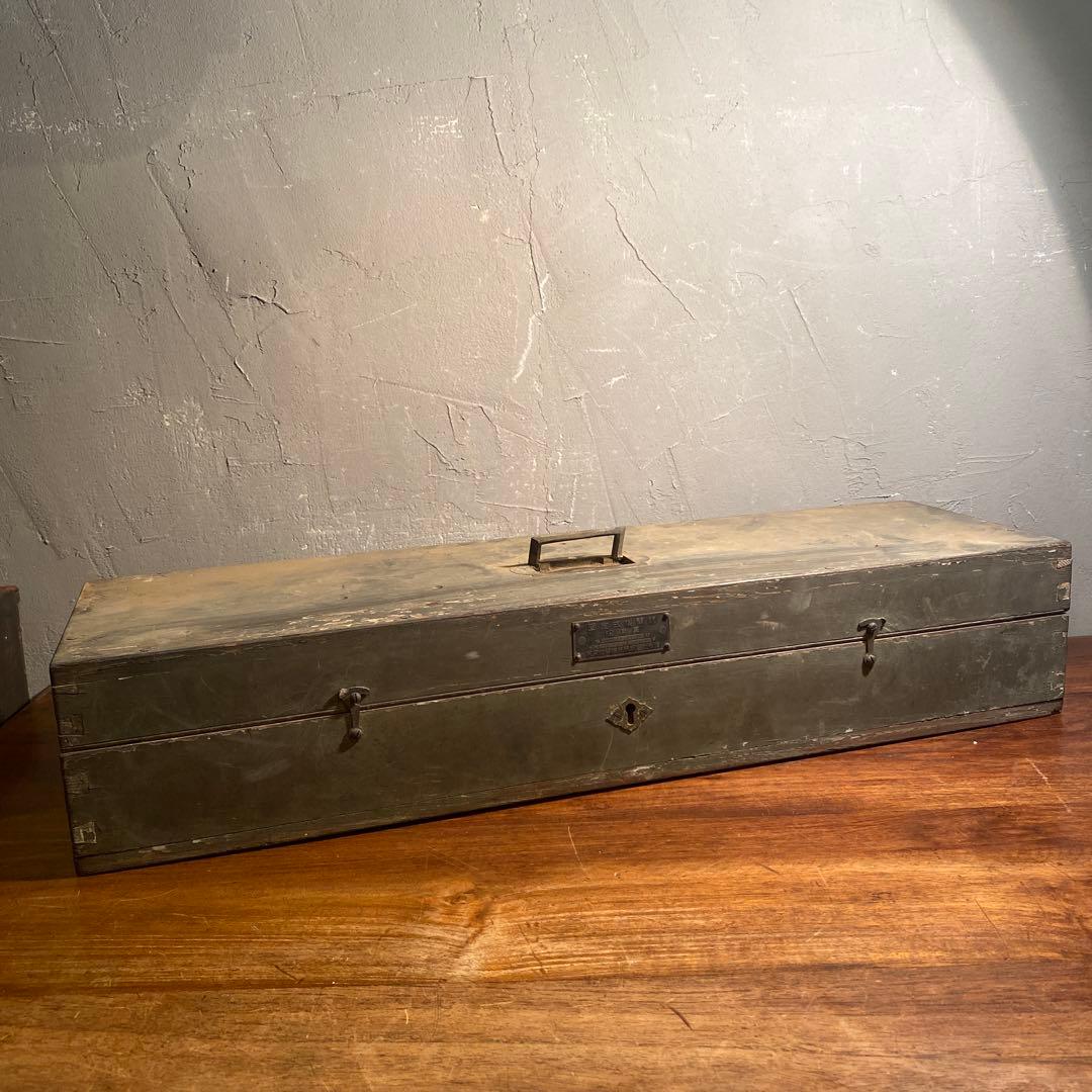 昭和14年 日本軍 固定式機関銃照準具用ケース 木箱 戦前 ミリタリー 稀少