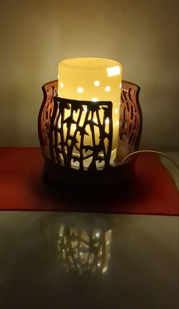 煎茶道具 紅木 竹林刻 炉台 アロマポット台 花台 等