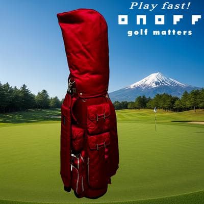 【美品】ONOFF オノフ レディース カート式 キャディバッグ レッド