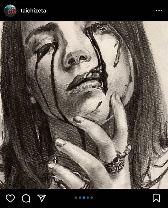 鉛筆画　ビリーアイリッシュ　インテリア