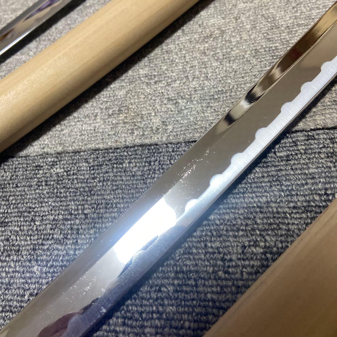 模造刀 高級白木鞘大小2本