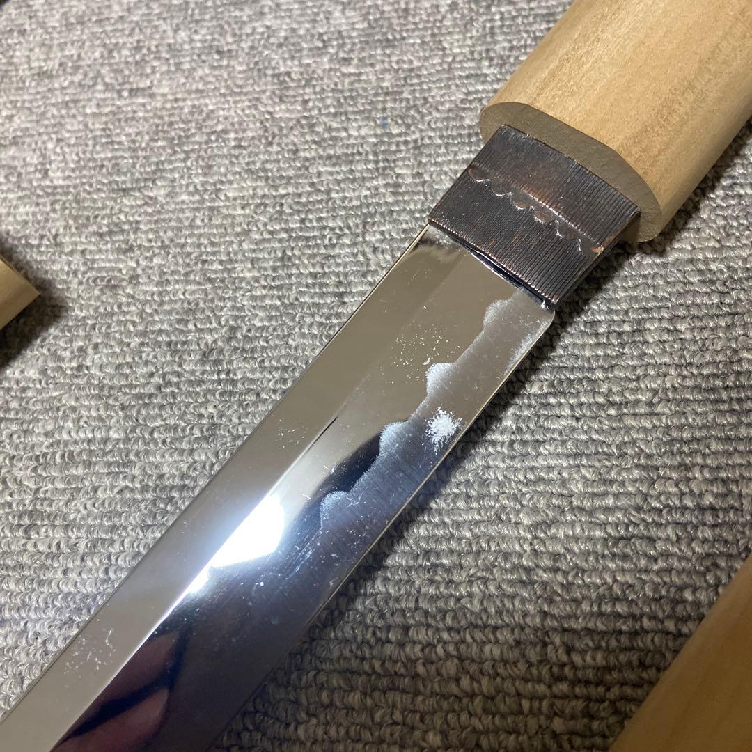 模造刀 高級白木鞘大小2本