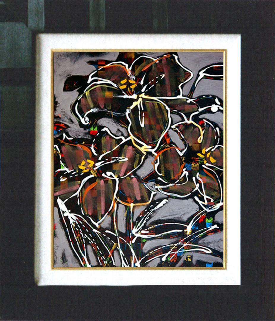 油絵 菅家令子 絵 絵画 インテリア F4-090416 花 ゆり