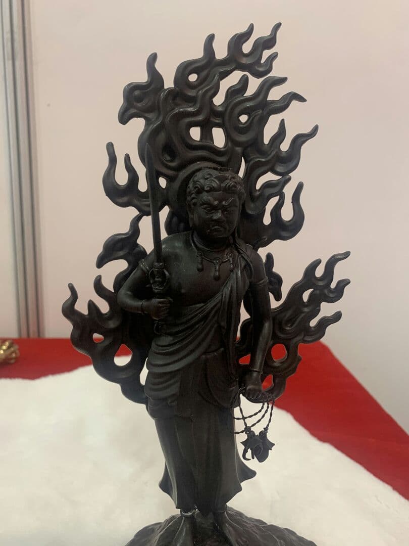 大型高30cm 豪華！仏像不動明王立像 銅製品 仏教美術品 真言宗 彫刻
