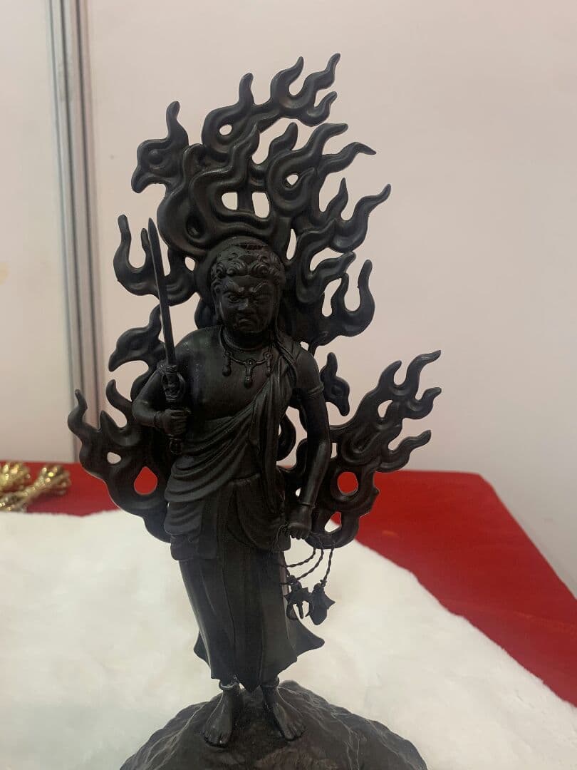 大型高30cm 豪華！仏像不動明王立像 銅製品 仏教美術品 真言宗 彫刻